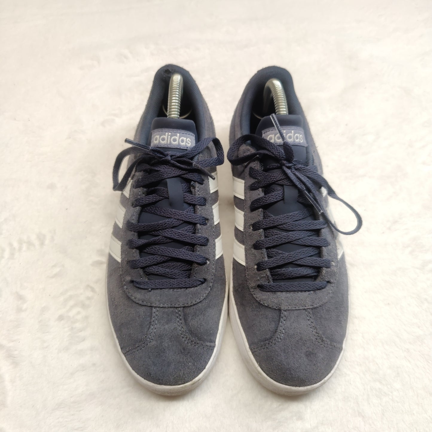 Adidas VL Court 2.0 Navy Blue Leather Suede Trainers Sneaker Shoes Men UK 7