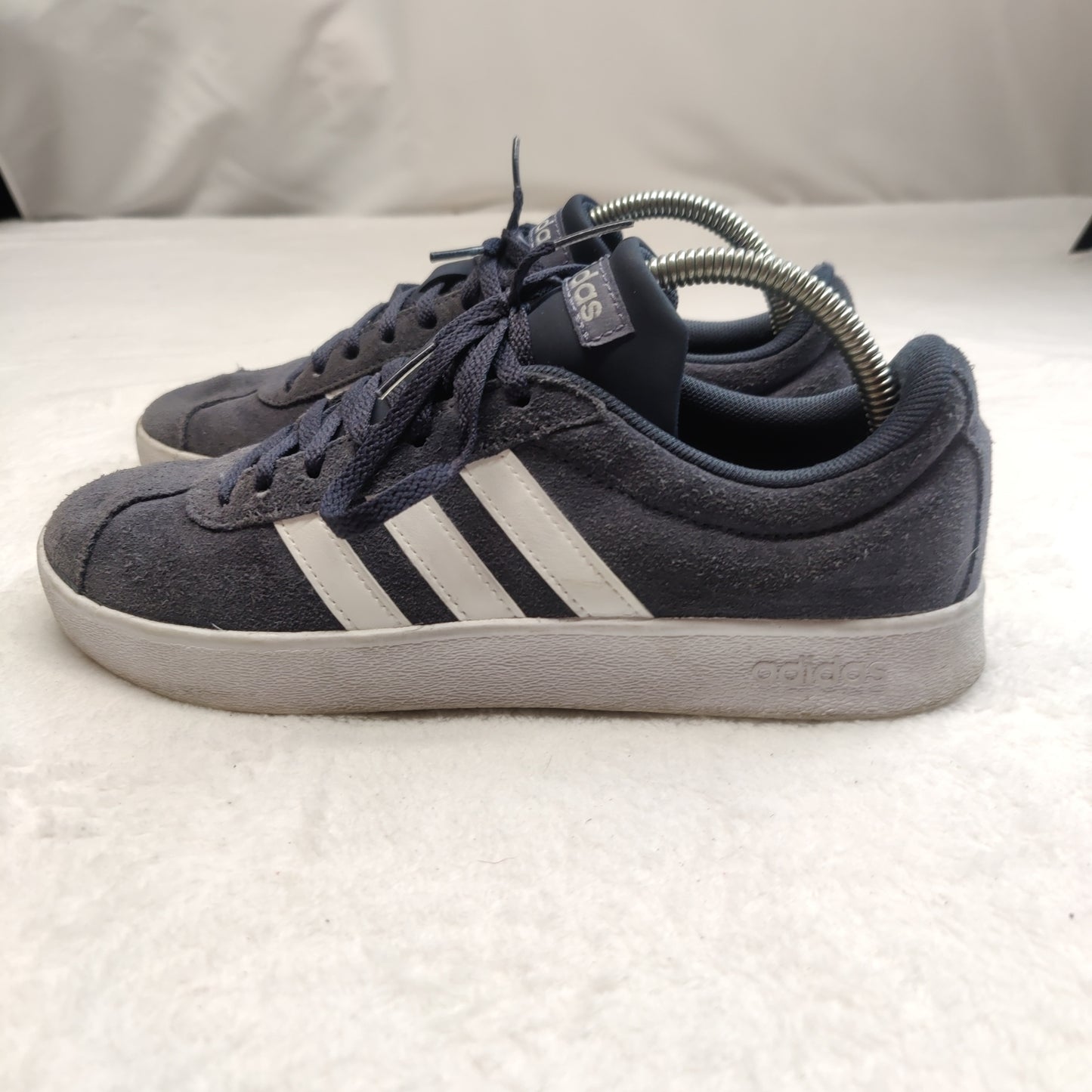Adidas VL Court 2.0 Navy Blue Leather Suede Trainers Sneaker Shoes Men UK 7