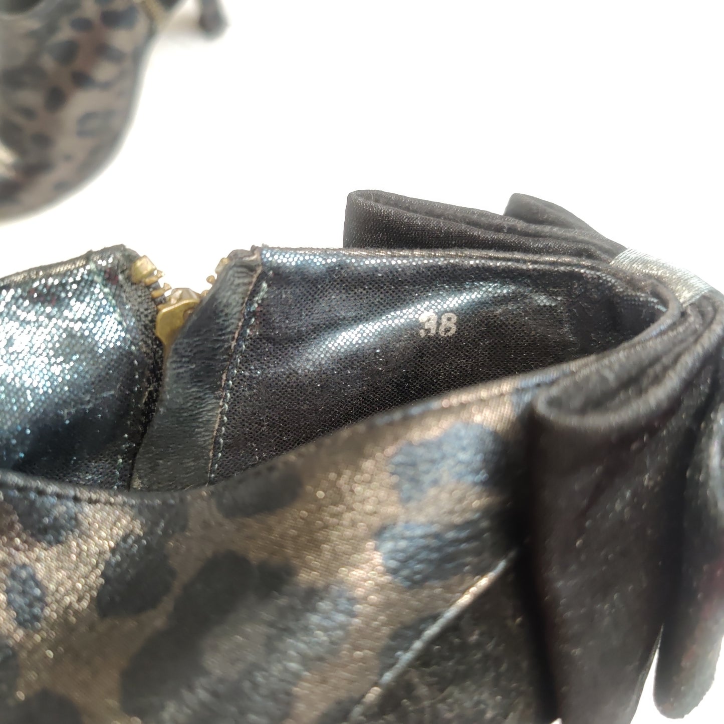 Irregular Choice Black Leopard Print Leather Ankle Boots Heels Women UK 5 EU 38