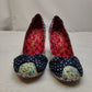 Irregular Choice 39 Blue Gingham Plaid Polka Dot Court Heels Women UK 5 EU 38