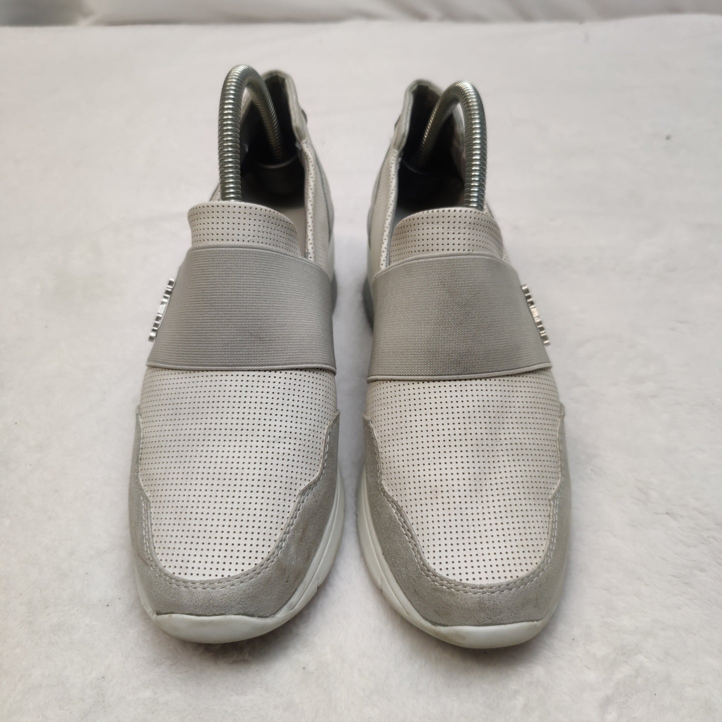 Mustang Grey/White Wedge Slip On Sneaker Trainers Shoes Women UK 6 EU 39