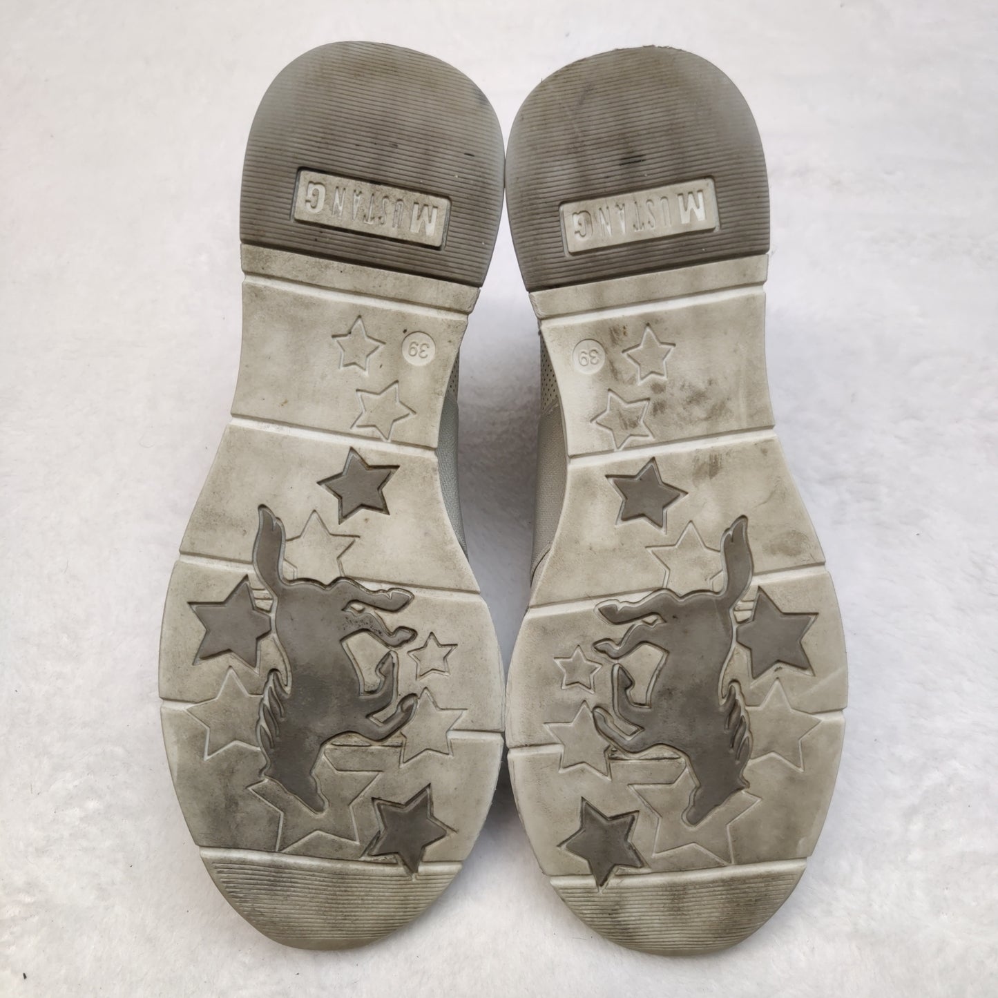 Mustang Grey/White Wedge Slip On Sneaker Trainers Shoes Women UK 6 EU 39