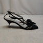 Zodiaco Italy Black Leather Strappy Heels Shoes Women UK 4 EU 37