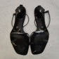 Zodiaco Italy Black Leather Strappy Heels Shoes Women UK 4 EU 37