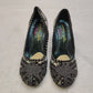 Irregular Choice Black Flower Pattern Court Heels Shoes Women UK 6 EU 39