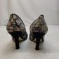Irregular Choice Black Flower Pattern Court Heels Shoes Women UK 6 EU 39