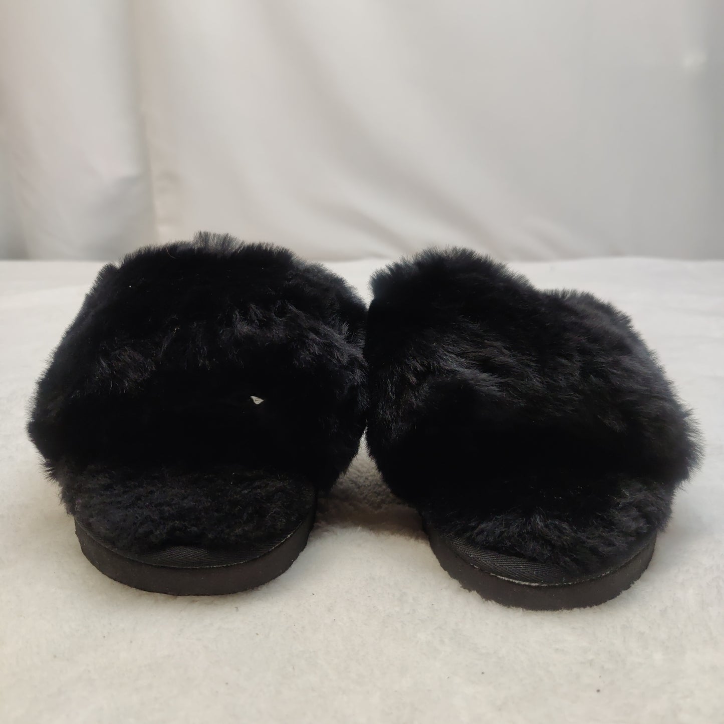 Ugg Black Fur Flat Slip-On Slopes Slippers Silder Men UK 10 EU 43