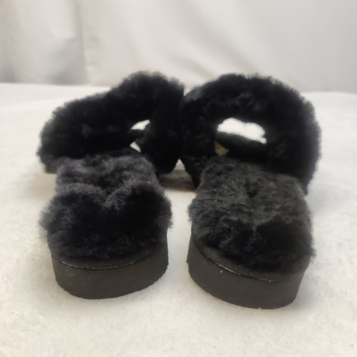 Ugg Black Fur Flat Slip-On Slopes Slippers Silder Men UK 10 EU 43