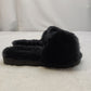 Ugg Black Fur Flat Slip-On Slopes Slippers Silder Men UK 10 EU 43