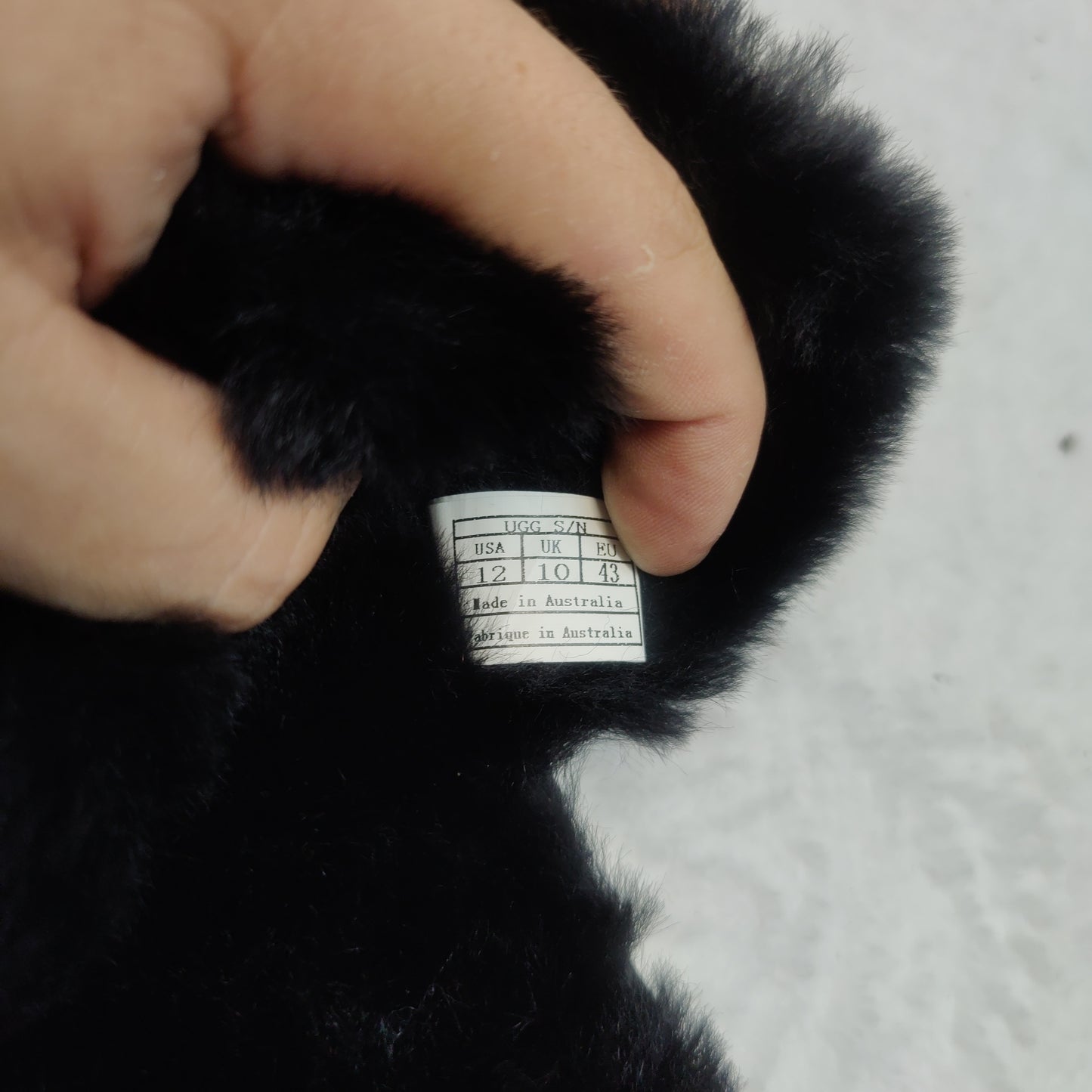 Ugg Black Fur Flat Slip-On Slopes Slippers Silder Men UK 10 EU 43