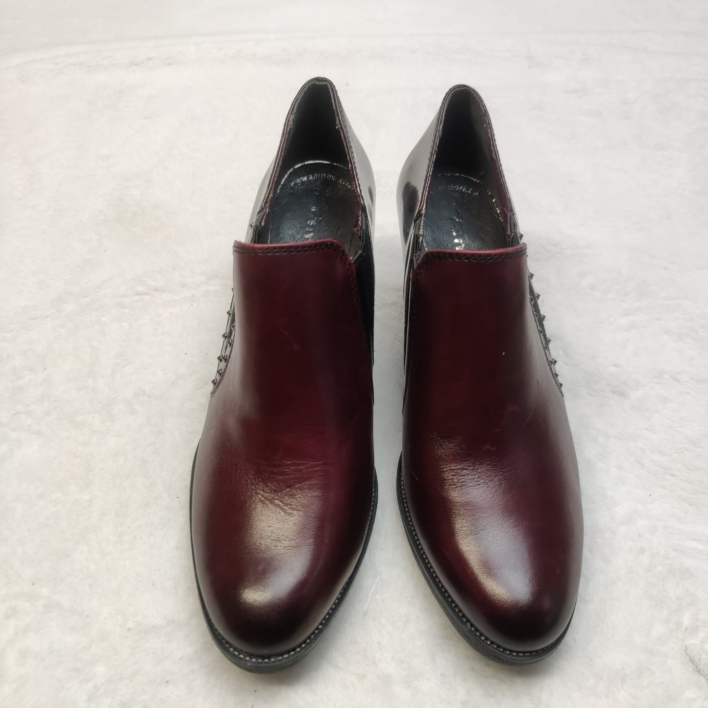 Tamaris Brown Leather Court Heels Shoes Women Size UK 6 EU 39