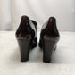 Tamaris Brown Leather Court Heels Shoes Women Size UK 6 EU 39