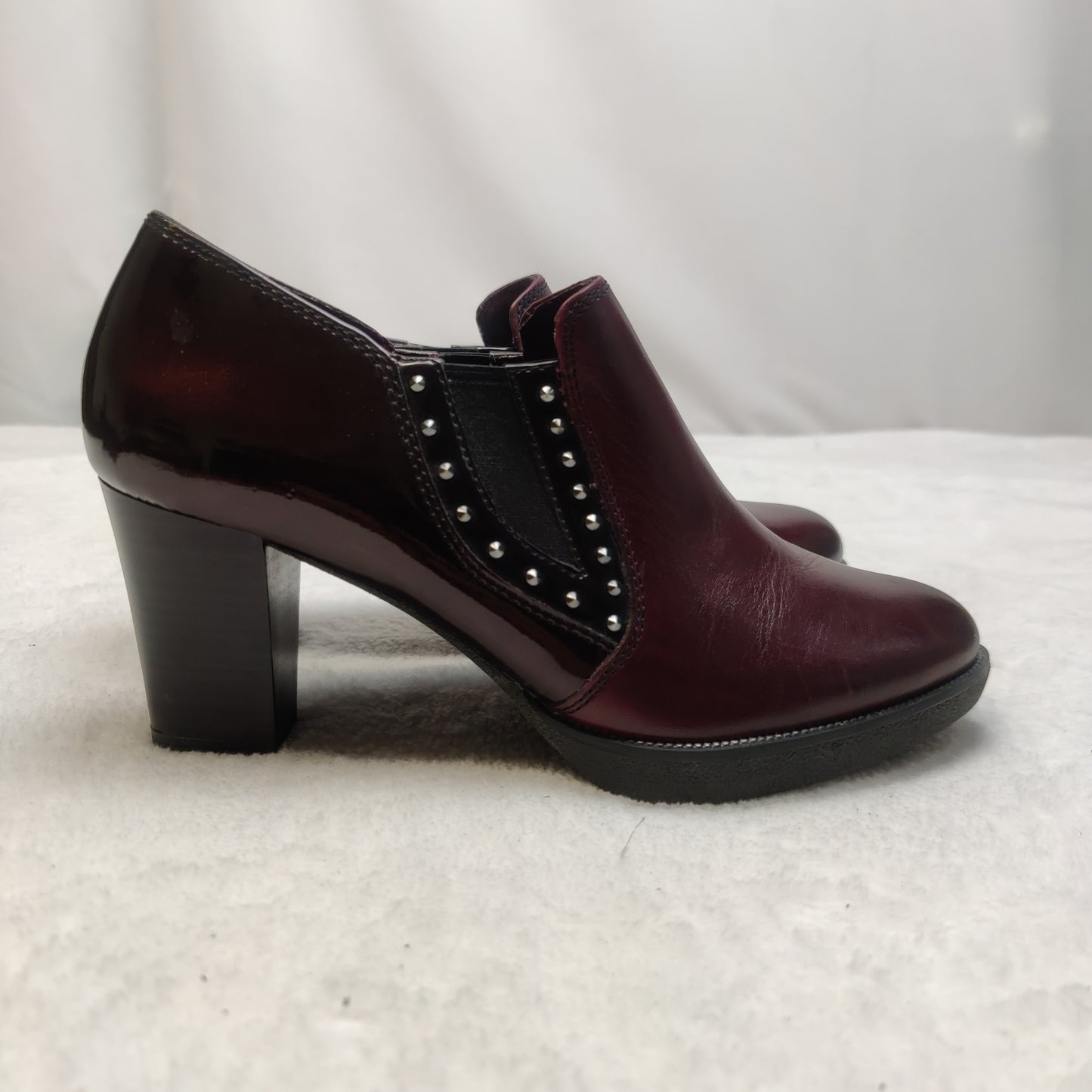 Tamaris Brown Leather Court Heels Shoes Women Size UK 6 EU 39