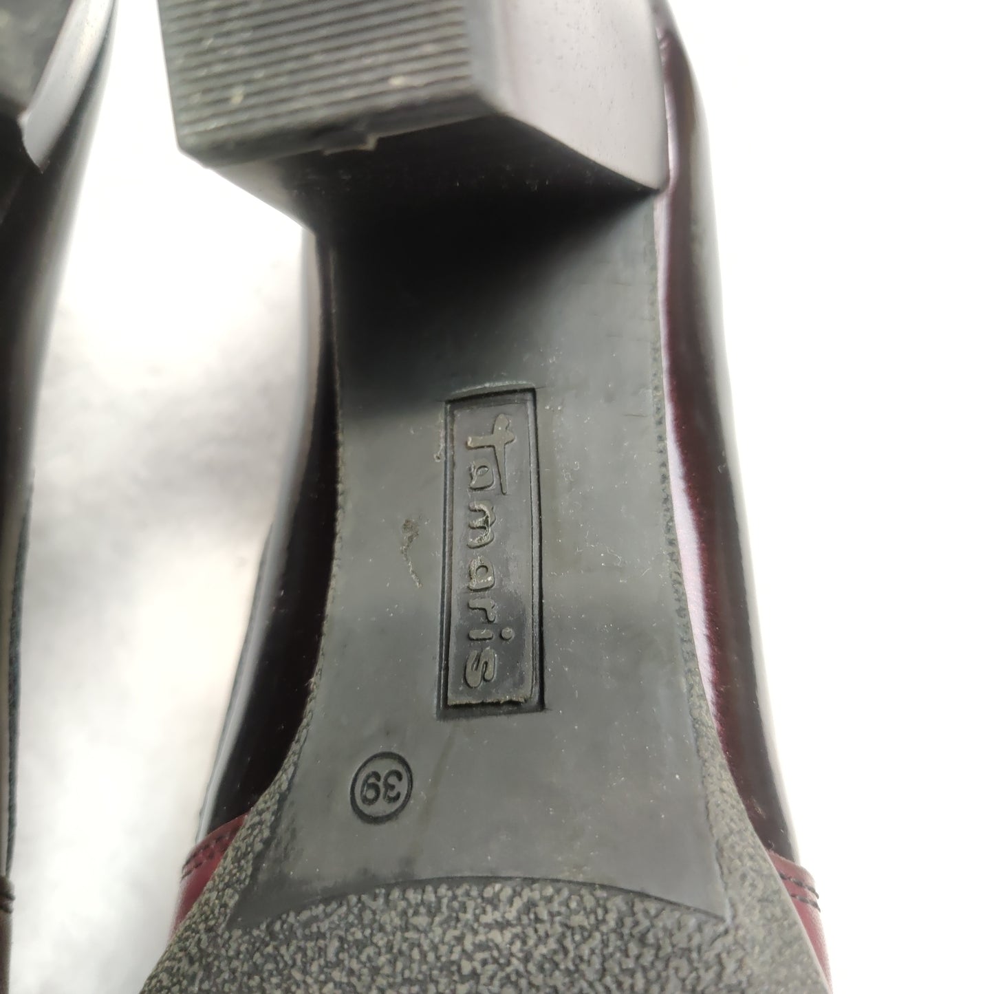 Tamaris Brown Leather Court Heels Shoes Women Size UK 6 EU 39