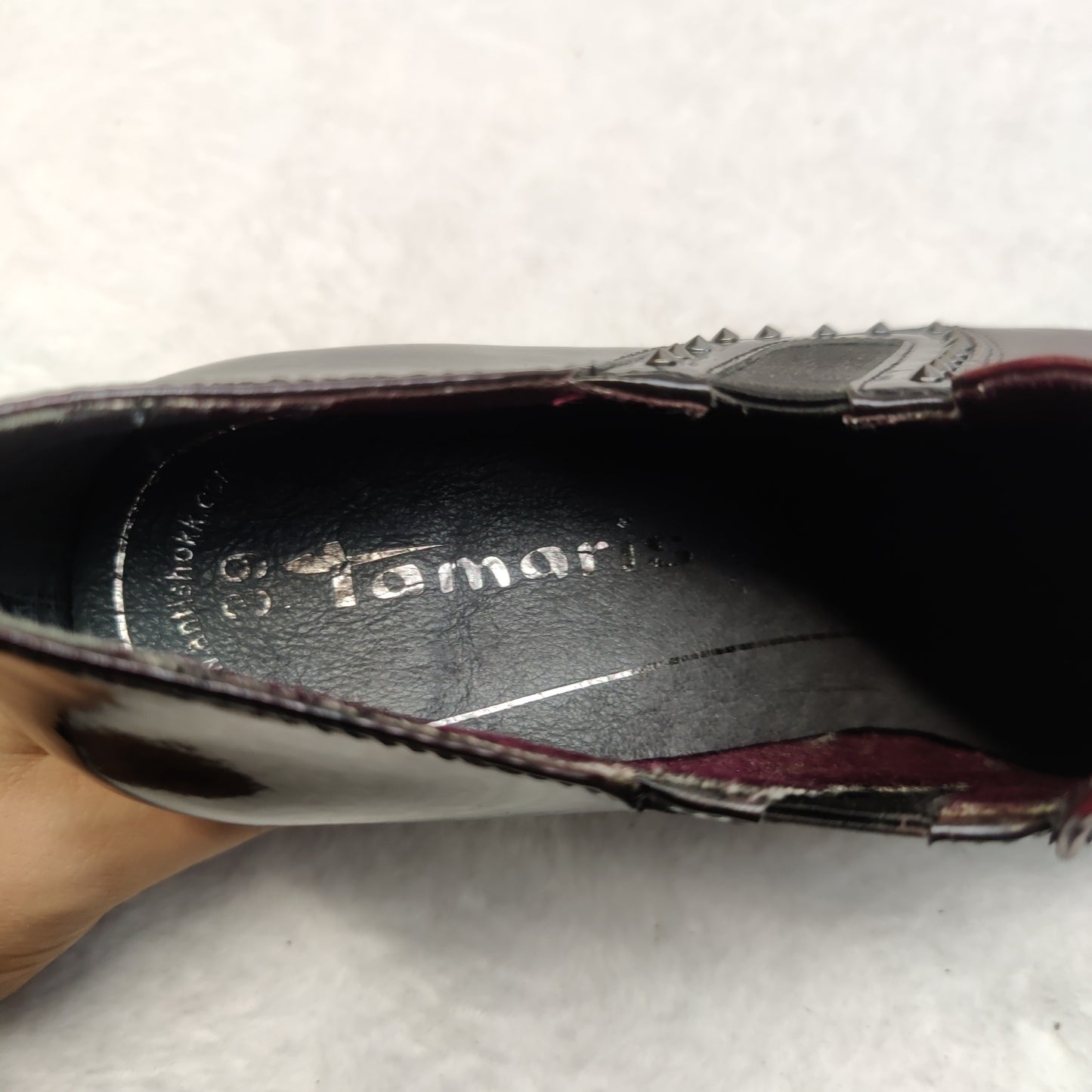 Tamaris Brown Leather Court Heels Shoes Women Size UK 6 EU 39