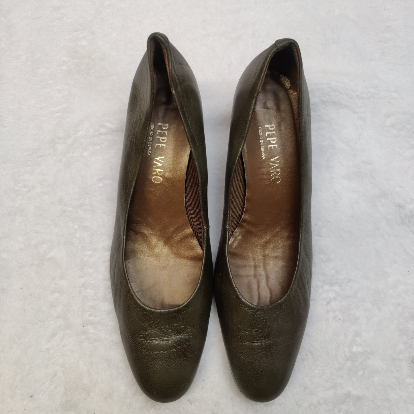 Pepe Varo Vintage Leather Brown Court Heels Shoes Women UK 7 EU 40