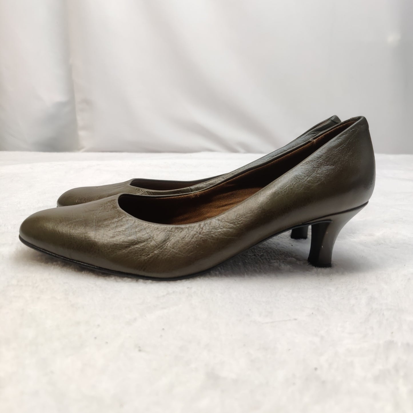 Pepe Varo Vintage Leather Brown Court Heels Shoes Women UK 7 EU 40