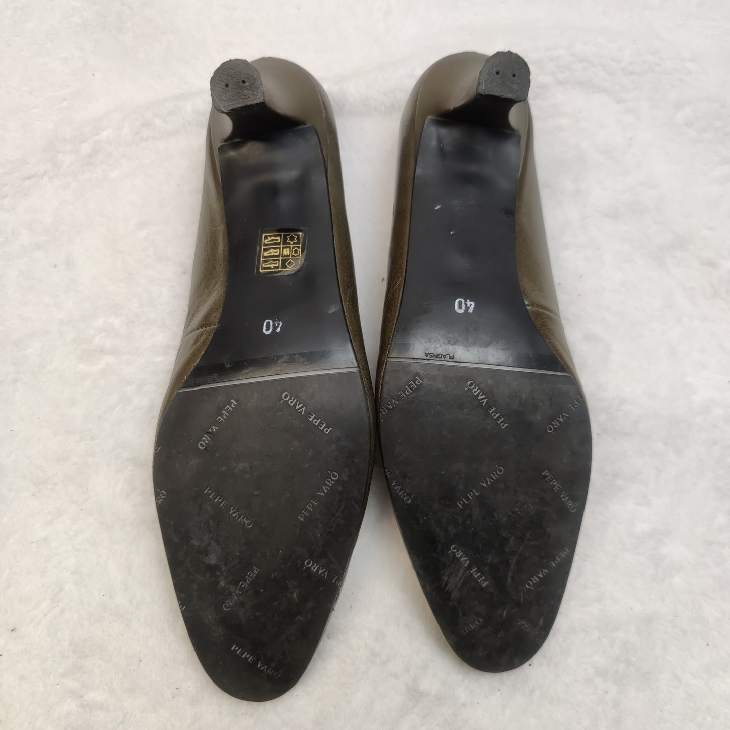 Pepe Varo Vintage Leather Brown Court Heels Shoes Women UK 7 EU 40