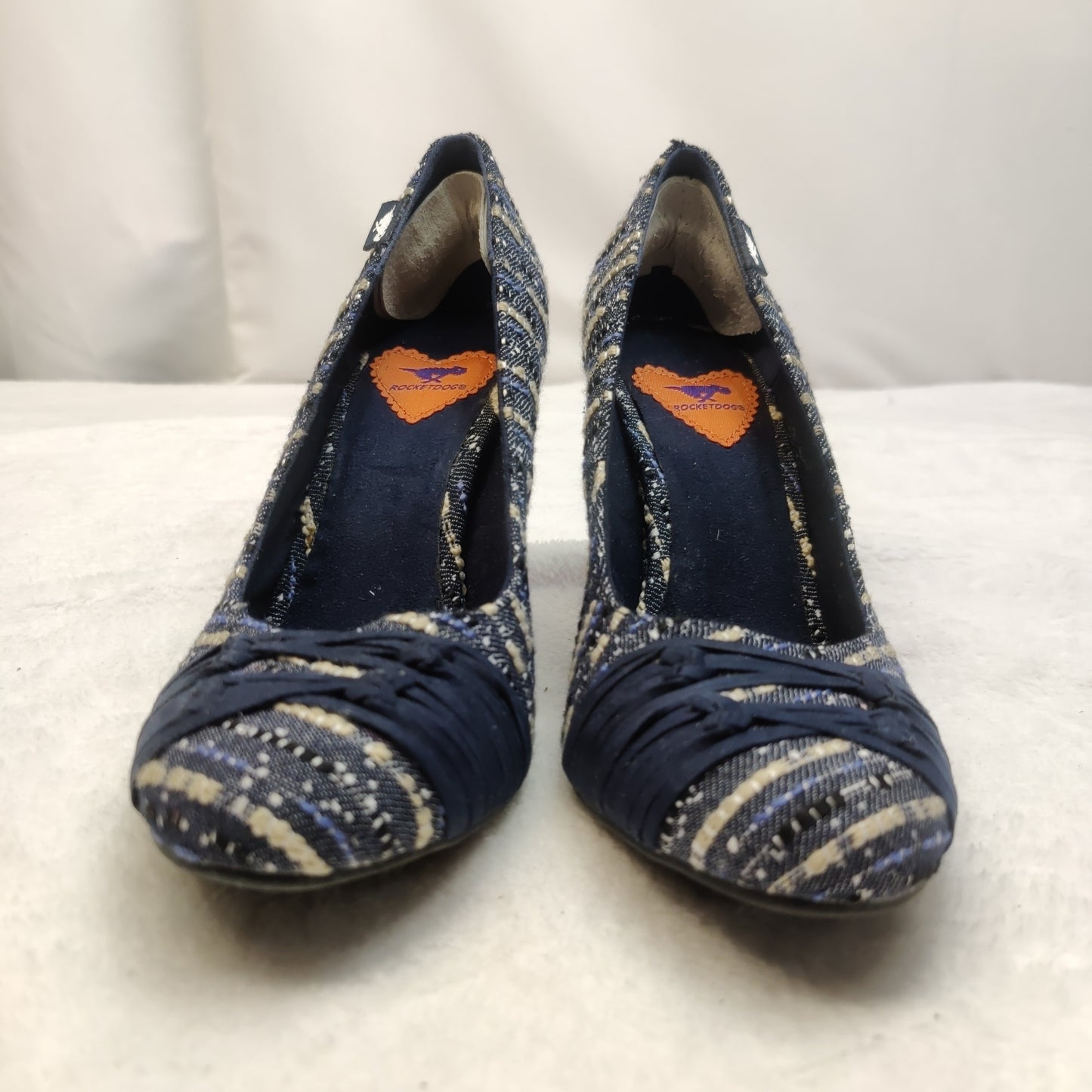 Rocket Dog Navy Blue Court Heels Shoes Women Size UK 6 EU 39
