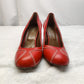 Hobbs London Red Leather Court Heels Shoes Women Size UK 5.5 EU 38.5