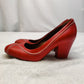 Hobbs London Red Leather Court Heels Shoes Women Size UK 5.5 EU 38.5