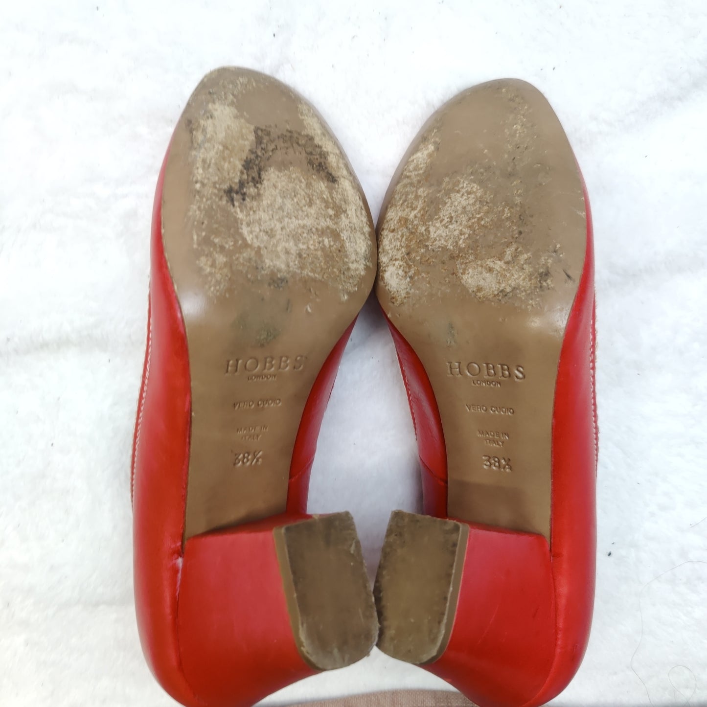 Hobbs London Red Leather Court Heels Shoes Women Size UK 5.5 EU 38.5
