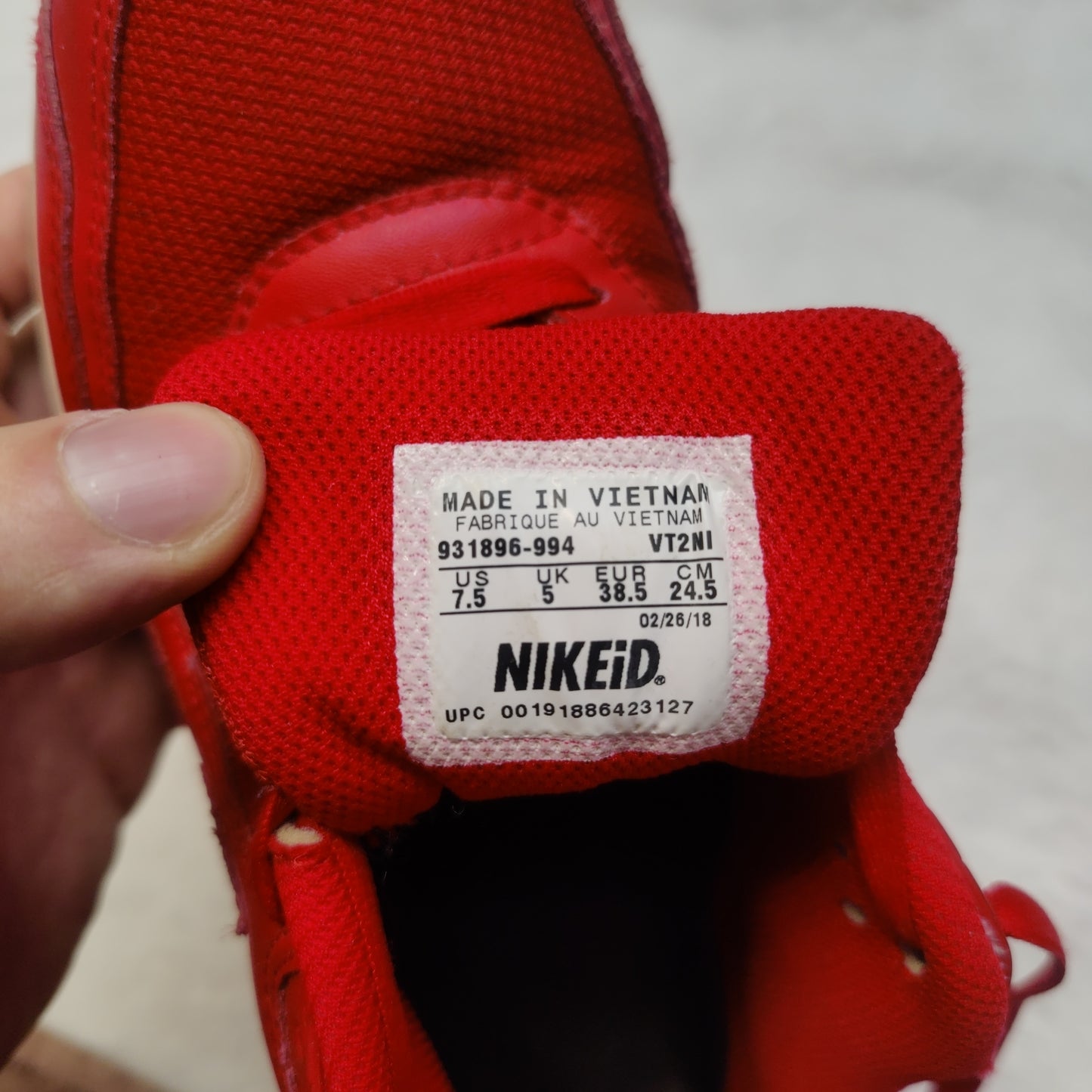 Nike iD Air Max Red Sneaker Trainers Shoes Women Size UK 5 EU 38.5