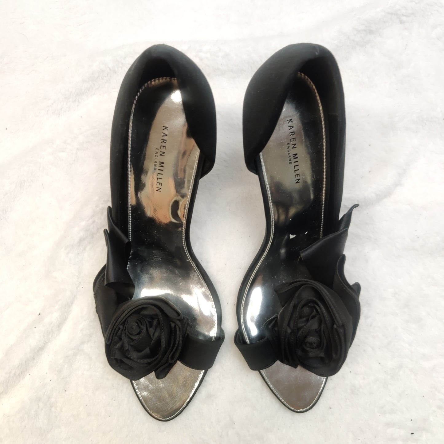 Karen Millen England Black D'Orsay Heels Shoes Women UK 7 EU 41