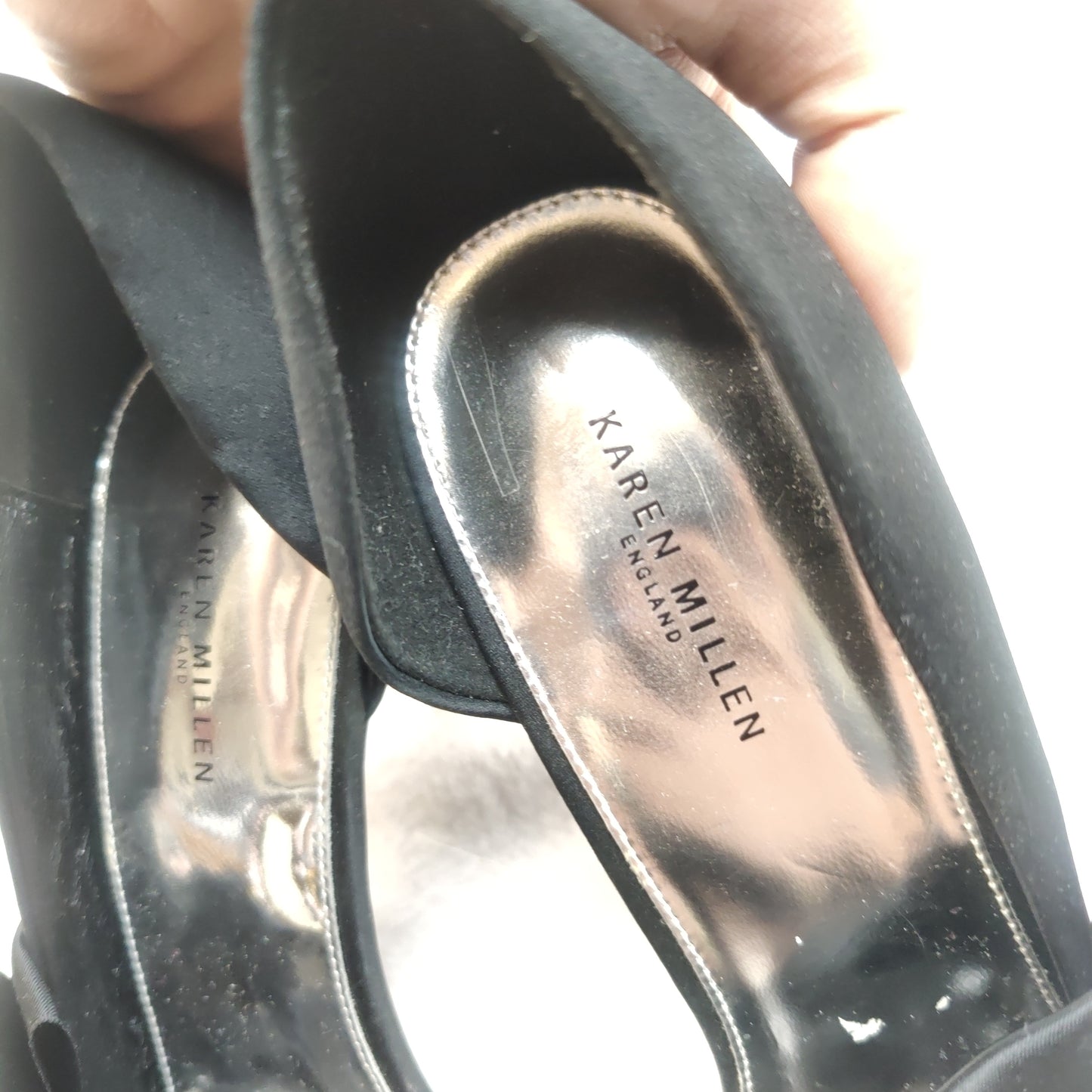 Karen Millen England Black D'Orsay Heels Shoes Women UK 7 EU 41