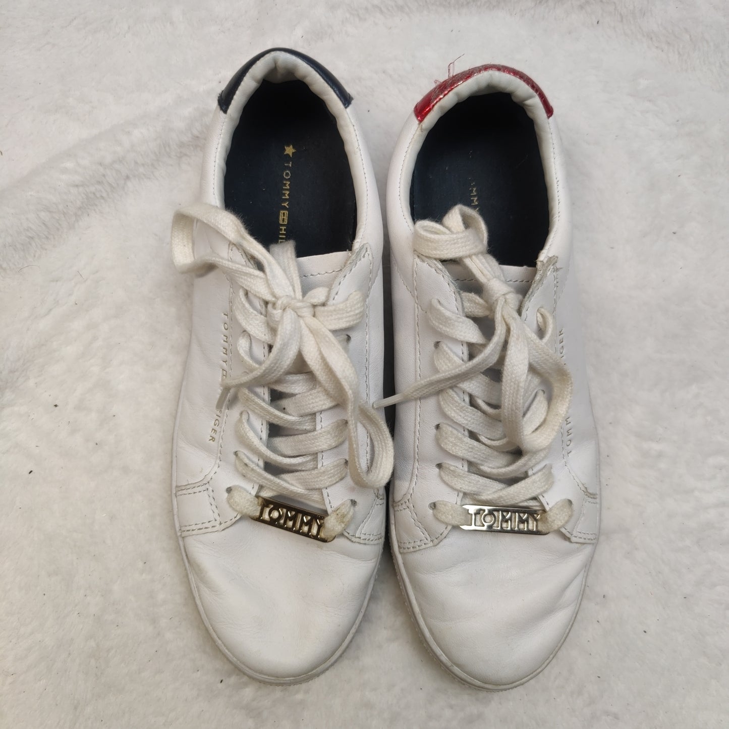 Tommy Hilfiger White Leather Sneaker Trainers Shoes Women UK 4 EU 37