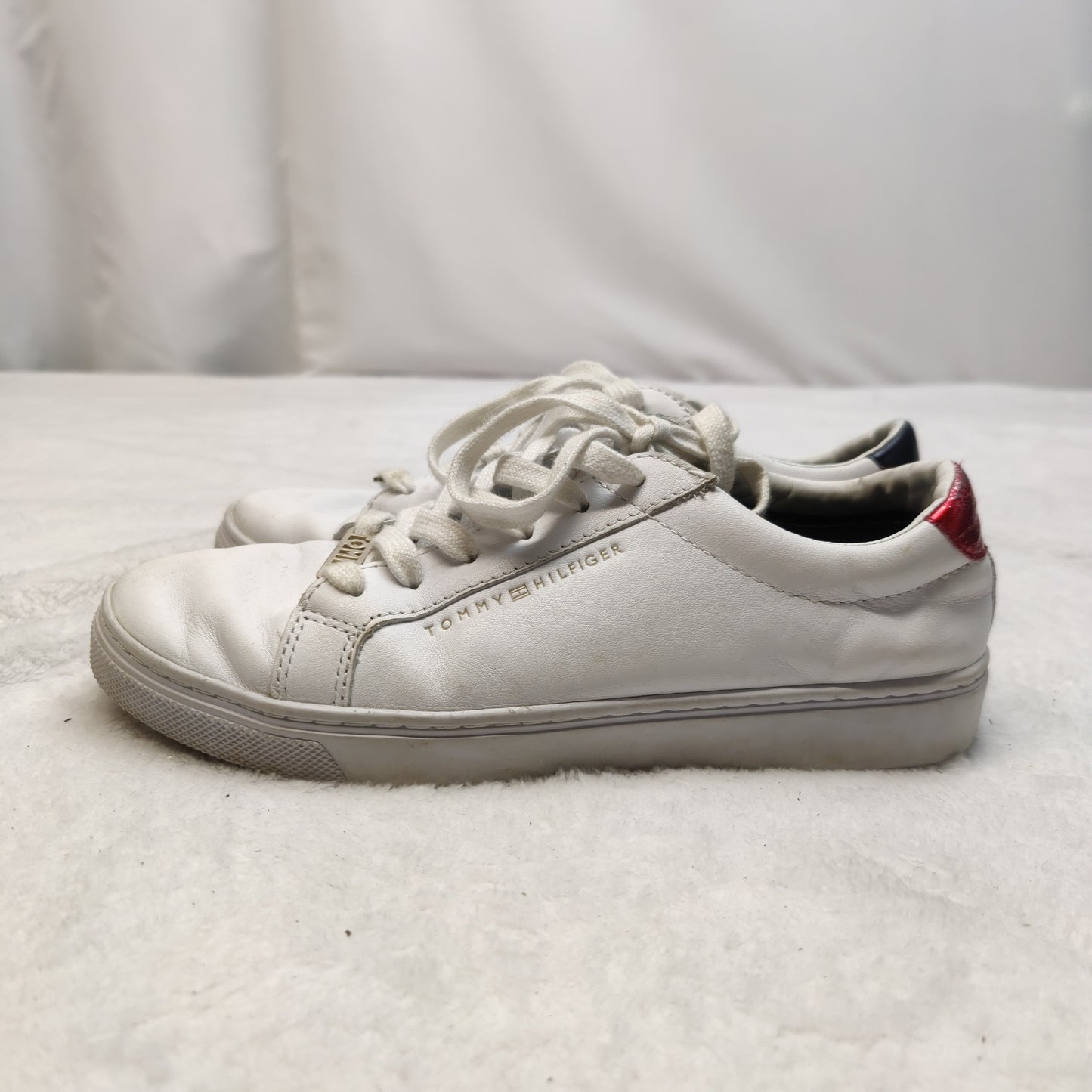 Tommy Hilfiger White Leather Sneaker Trainers Shoes Women UK 4 EU 37