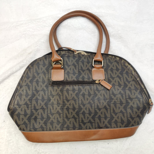 NX Brown Gold Leather Handbag Women One Size