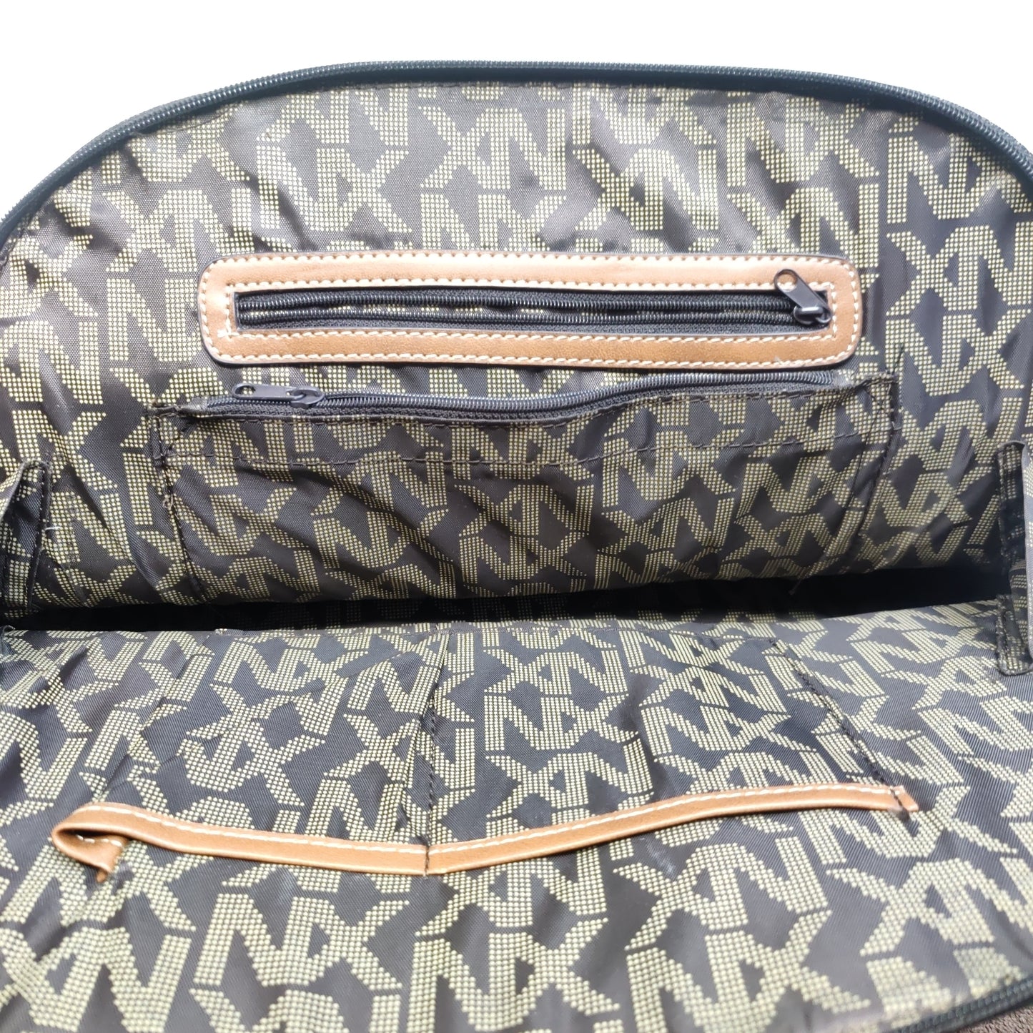 NX Brown Gold Leather Handbag Women One Size