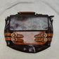 Banned Apparel Vintage Black Brown Retro Leather Satchel Top Handle Handbag