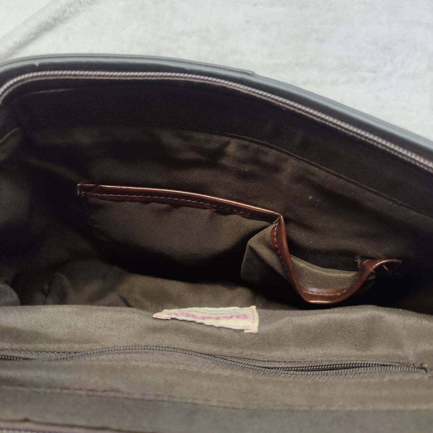 Banned Apparel Vintage Black Brown Retro Leather Satchel Top Handle Handbag