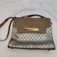 Monica Sanches Silver Leather Shoulder Bag Handbag Women