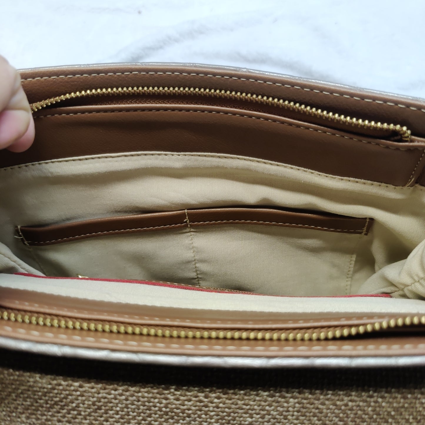 Monica Sanches Silver Leather Shoulder Bag Handbag Women