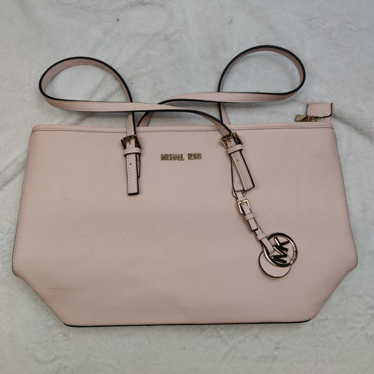 Michael Kors Light Pink Leather Shoulder Tote Bag Handbag Women