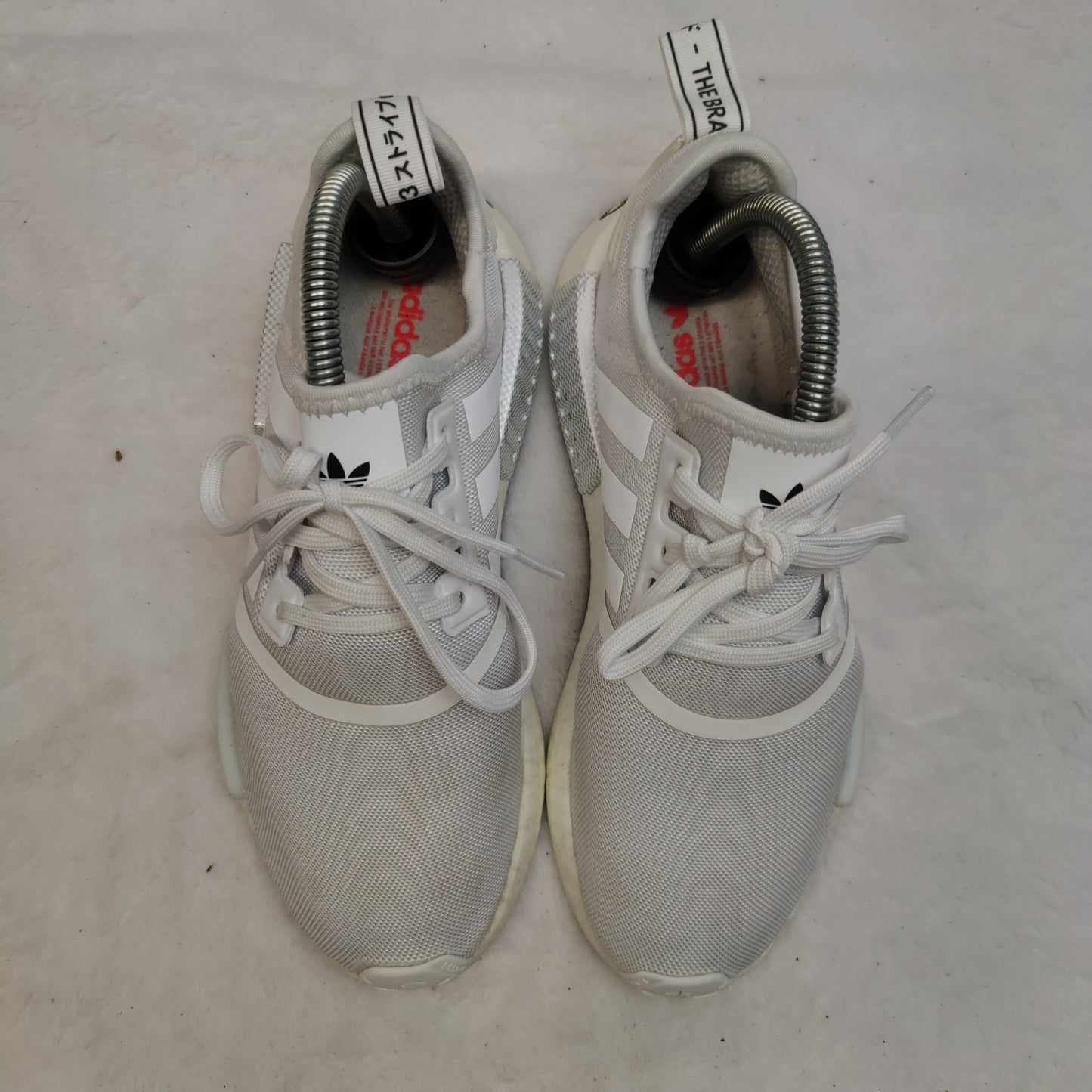 Adidas NMD R1 Primeblue Triple White Sneaker Trainers Shoes Women UK 5.5