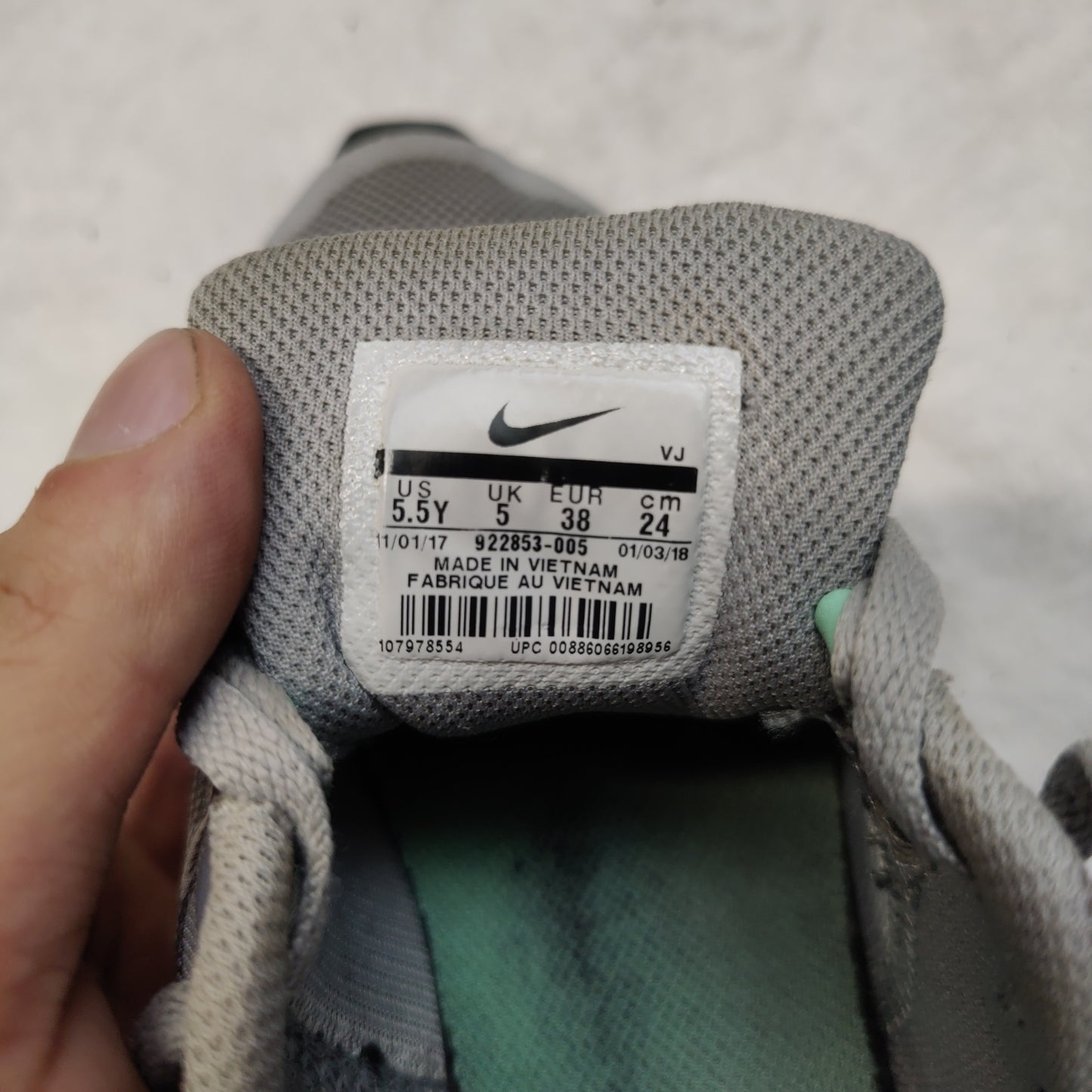 Nike Downshifter 8 Black/Grey Sneaker Trainers Shoes Women UK 5 ~ 922853-005