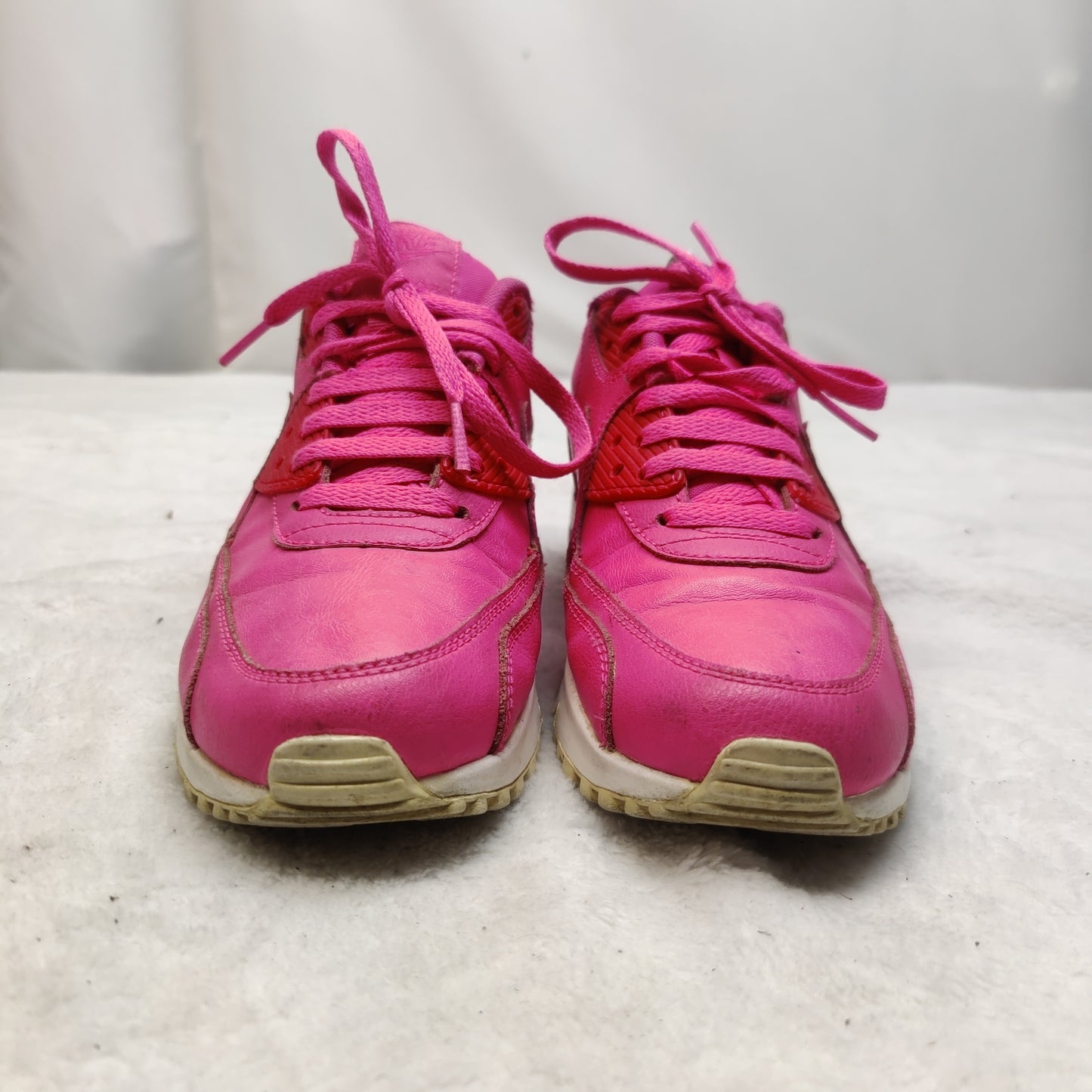 Nike Air Max 90 Pink Leather Sneaker Trainers Shoes Women UK 5.5 ~ 724852-600