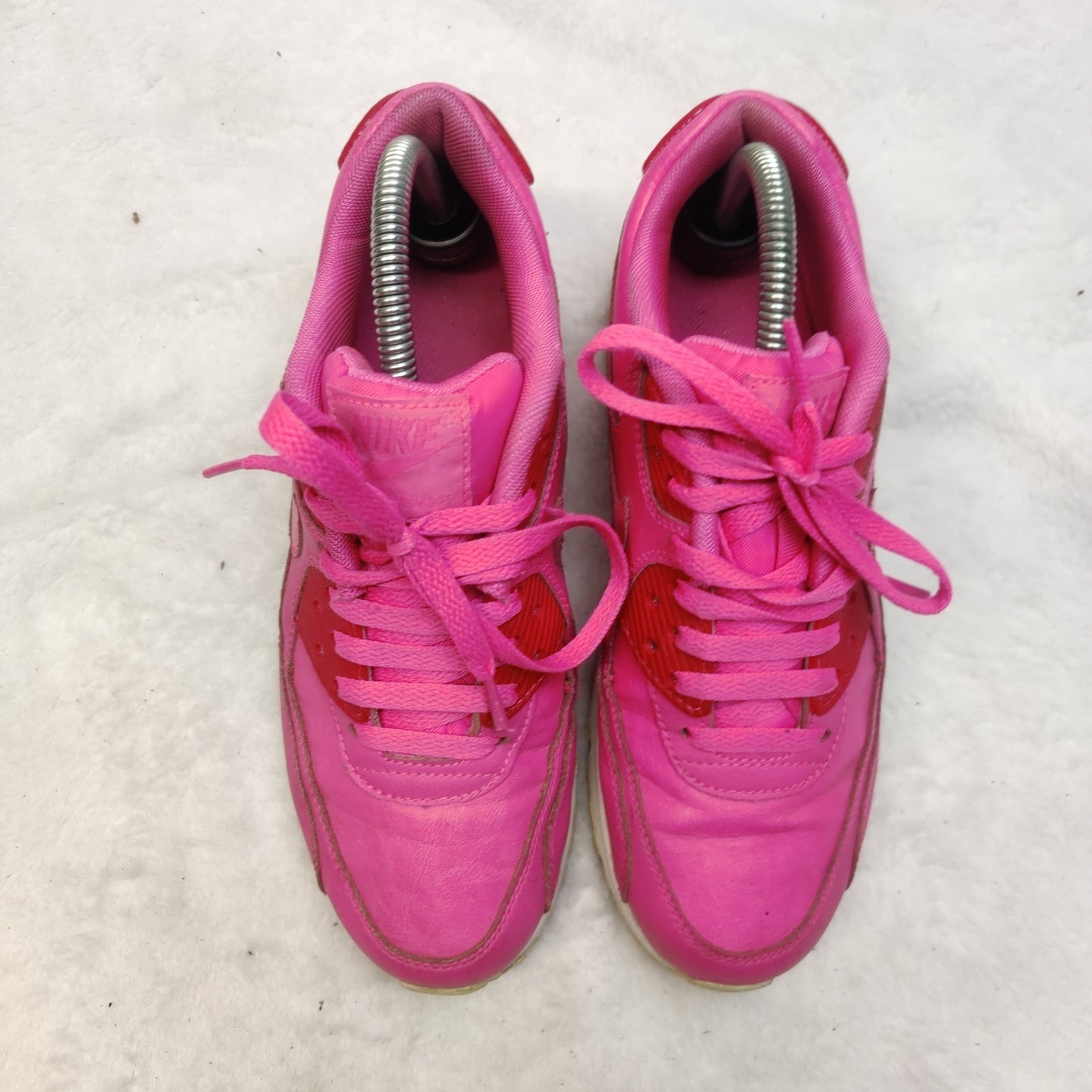 Nike Air Max 90 Pink Leather Sneaker Trainers Shoes Women UK 5.5 ~ 724852-600