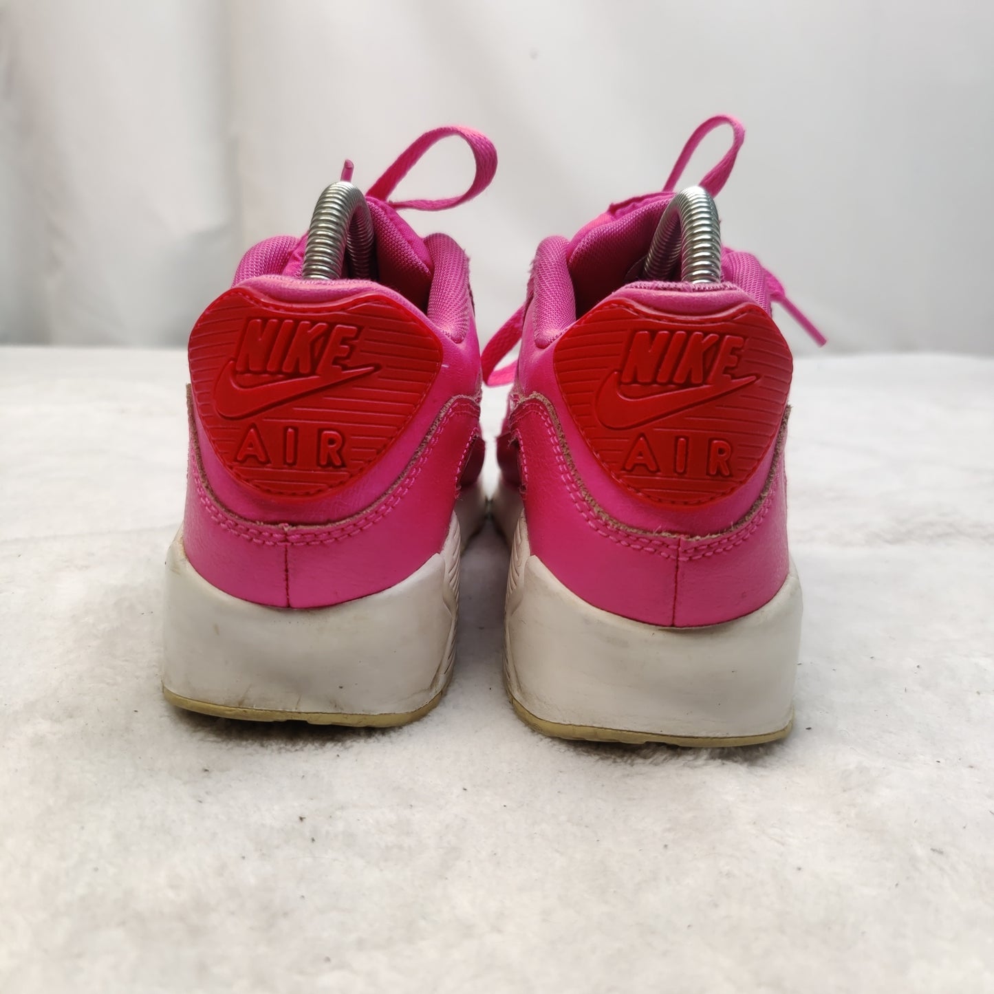 Nike Air Max 90 Pink Leather Sneaker Trainers Shoes Women UK 5.5 ~ 724852-600
