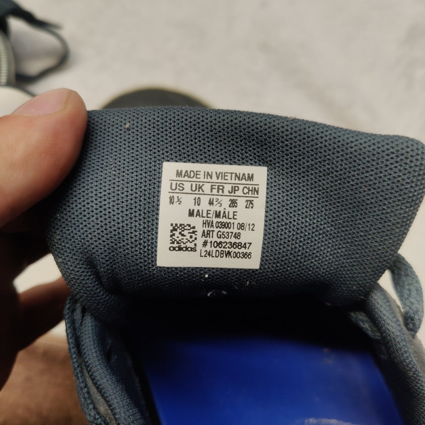 Adidas Neo Navy Blue Suede Leather Sneaker Trainers Shoes Men UK 10 EU 44.5