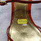 Ralph Lauren Orange Gold Strappy Heels Shoes Women Size UK 6.5 EU 39.5