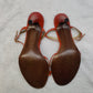 Ralph Lauren Orange Gold Strappy Heels Shoes Women Size UK 6.5 EU 39.5