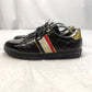 Reginald Black Gold Leather Sneaker Trainers Shoes Men UK 8 EU 42