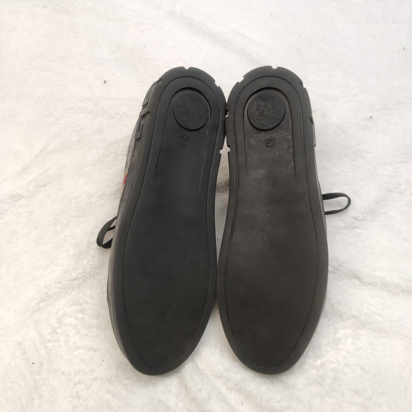 Reginald Black Gold Leather Sneaker Trainers Shoes Men UK 8 EU 42