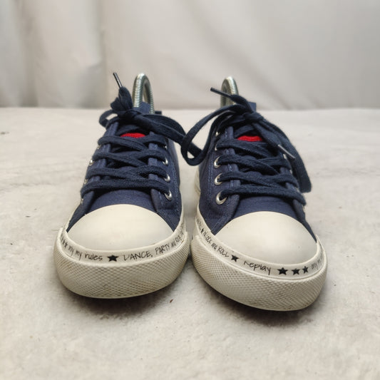 Replay Rock and Roll Blue Canvas Sneaker Shoes Kids Boys Girls UK 2 EU 34