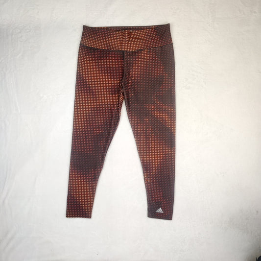 Adidas Climalite Techfit Red/Black Leggings Women Size XL UK 20-22